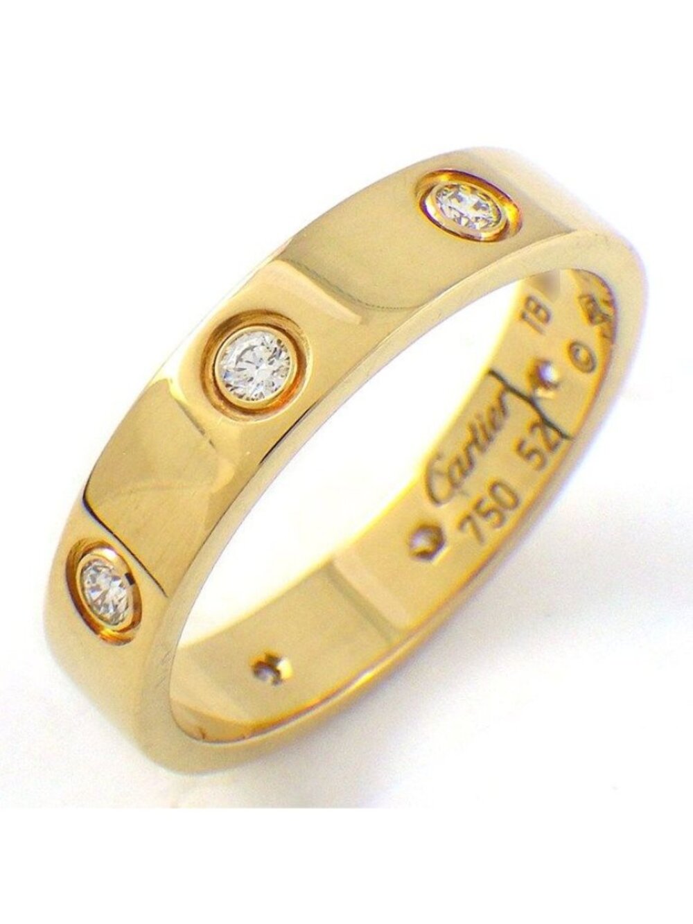 Cartier Ring Love Small Model SM Full Point Diamond 18k Yellow Gold